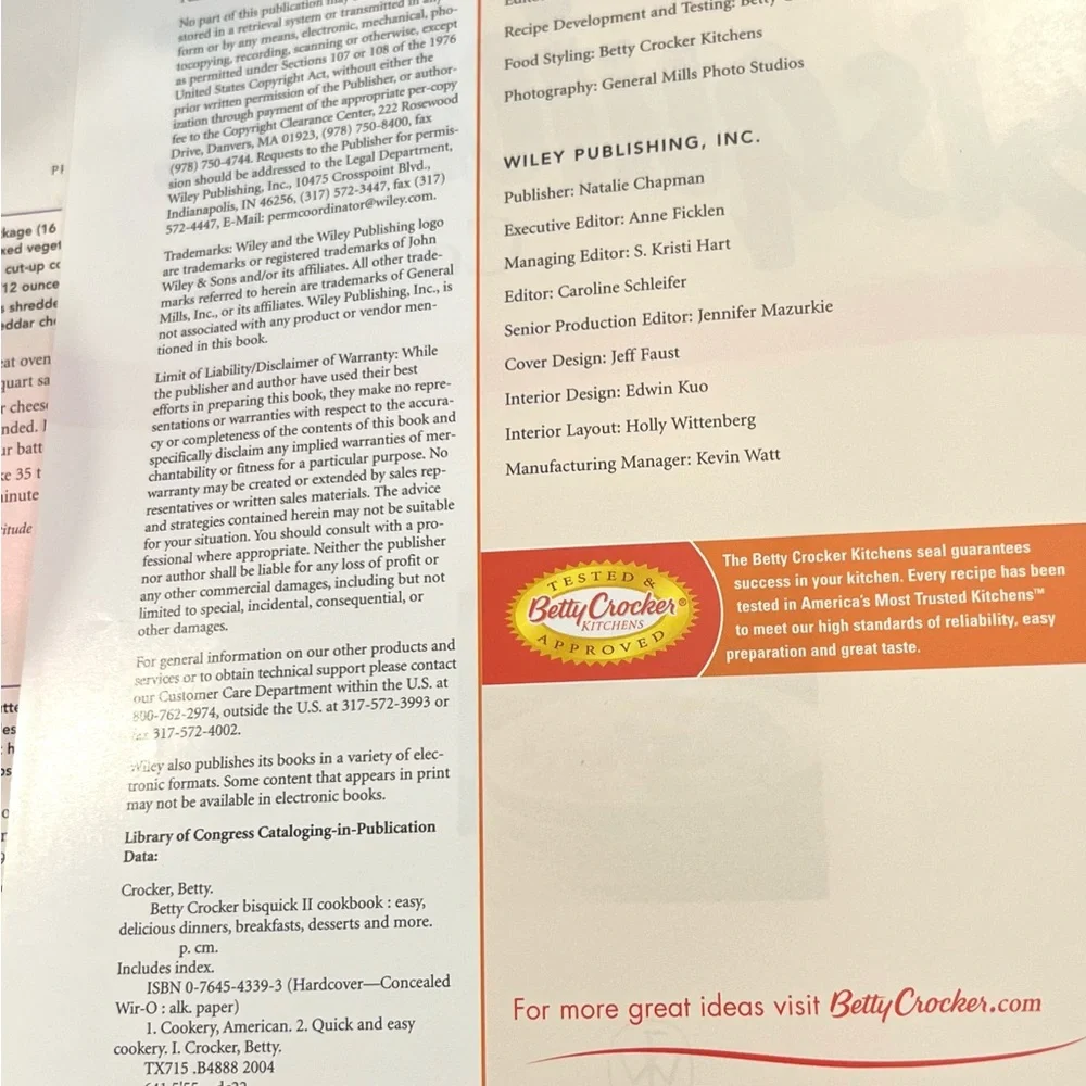 Bisquick II Cookbook 2004 Betty Crocker Hardcover Spiral All New‎ Recipes